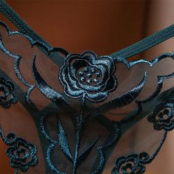 Sexy Lingerie Women's Panties,Plus Size Transparent G-strings Thongs Floral,Mesh Bowknot Underwear for Women,