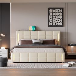 Queen Size Bed Upholstered