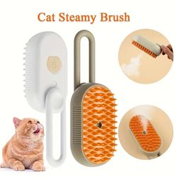Product Description 3 In 1 Steamy Cat Brush, Pet Hair Removal Brush For Cats, Soft Rubber Massage Brush Rechargeable By