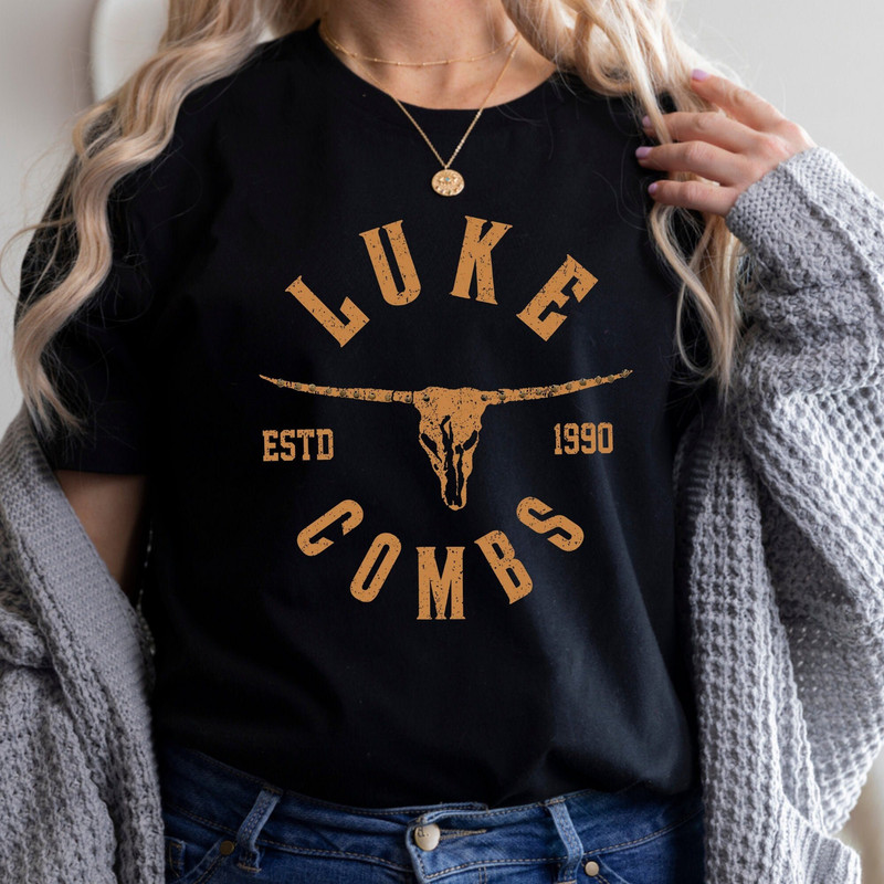 Luke Combs ESTD 1990 Shirt, Luke Combs Retro Style T-Shirt, Combs Cowboy Tee.jpg