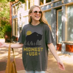 midwest usa oversized tshirt, be the buffalo charge the storm shirt, cross country road trip tee