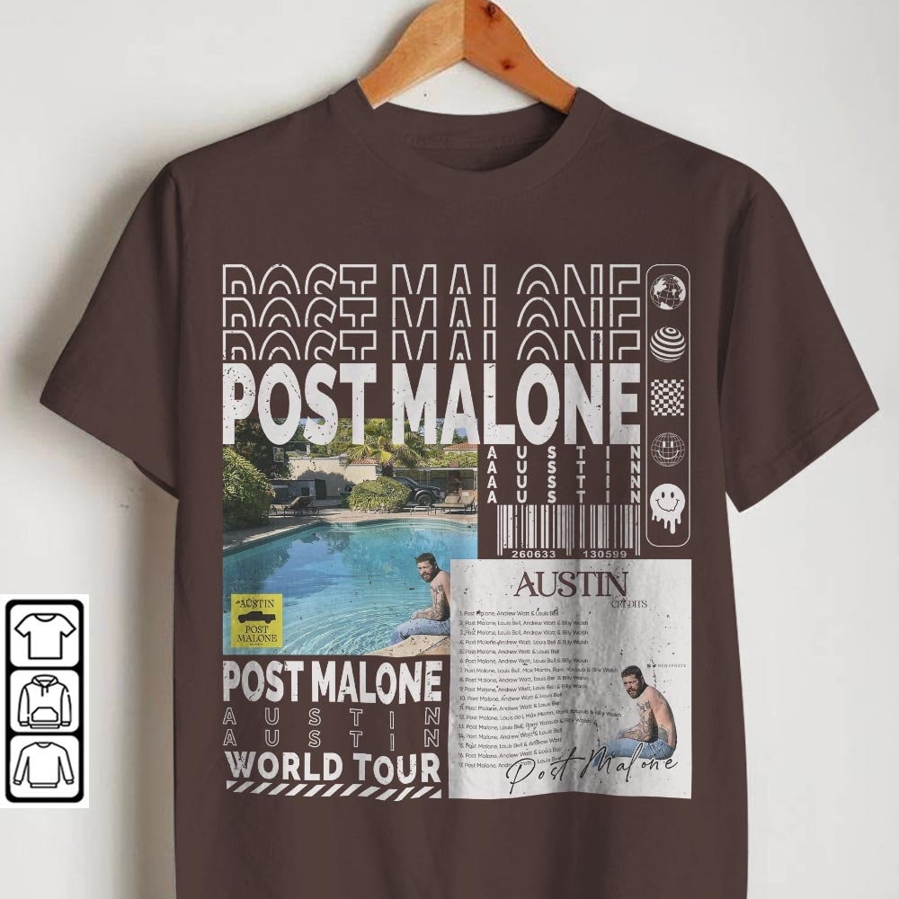 Post Malone Rap Shirt, Y2K 90s Merch Vintage Album Austin Twelve Carot Tour 2023.jpg
