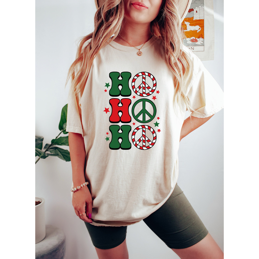 Retro Christmas Oversized Vintage T-Shirt, Ho Ho Ho New Years Shirt, Vintage Santa Christmas Shirt.jpg