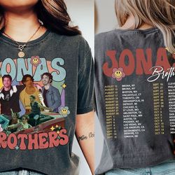 retro jonas brothers shirt, joe jonas double sided shirt, jonas brothers tour shirt