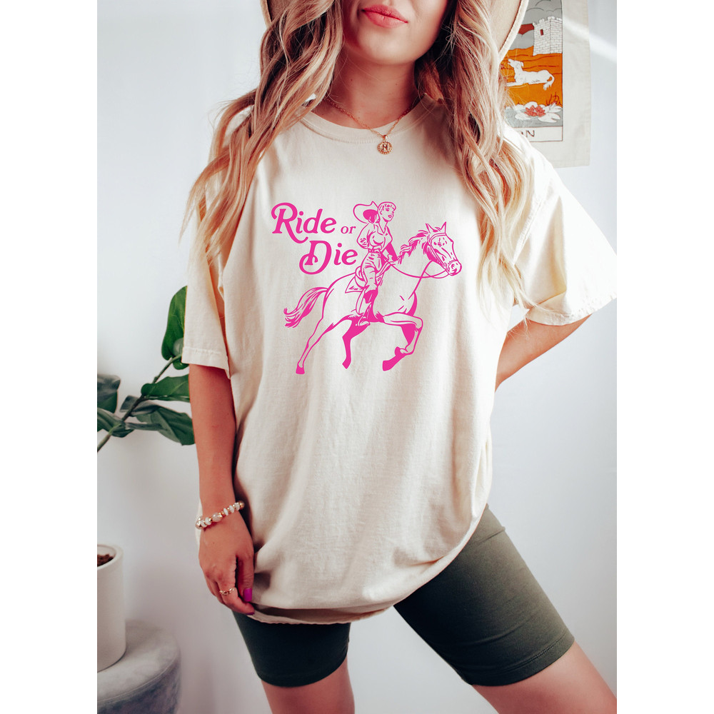 Ride Or Die Country Girl Oversized Vintage T-Shirt, Comfort Colors Shirt, Cowgirl Shirt.jpg