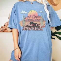 road to nowhere oversized tshirt, cross country road trip tee, comfort colors tshirt