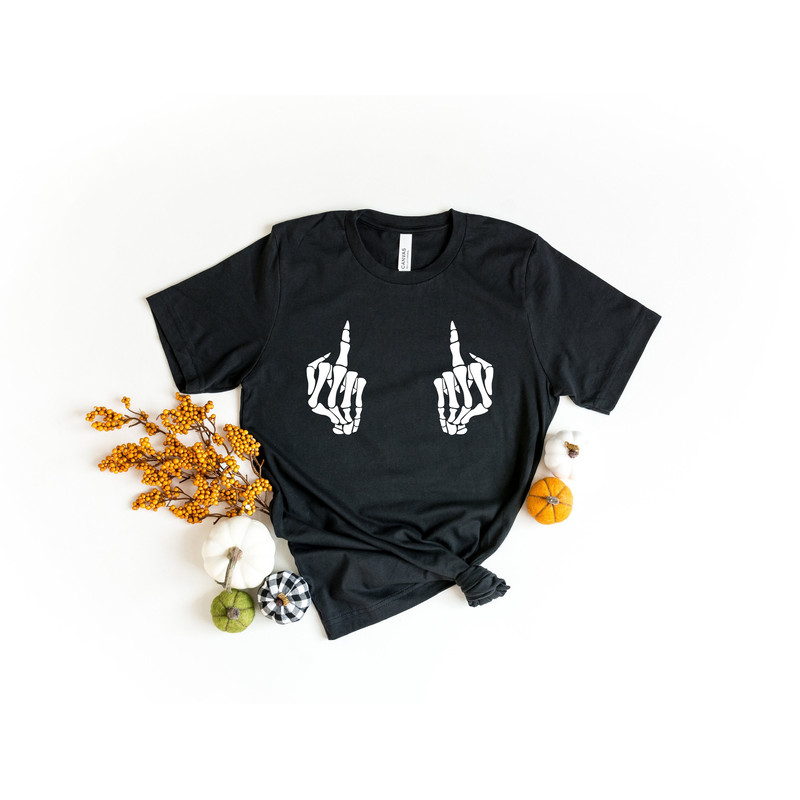 Skeleton Middle Finger Shirt, Halloween Skeleton Shirt, Middle Finger Shirt.jpg
