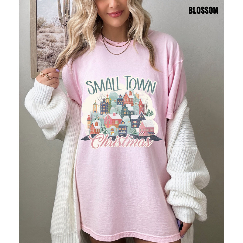 Small Town Christmas Oversized Vintage Tshirt, Hometown Christmas Shirt, Retro Christmas Shirt 1.jpg