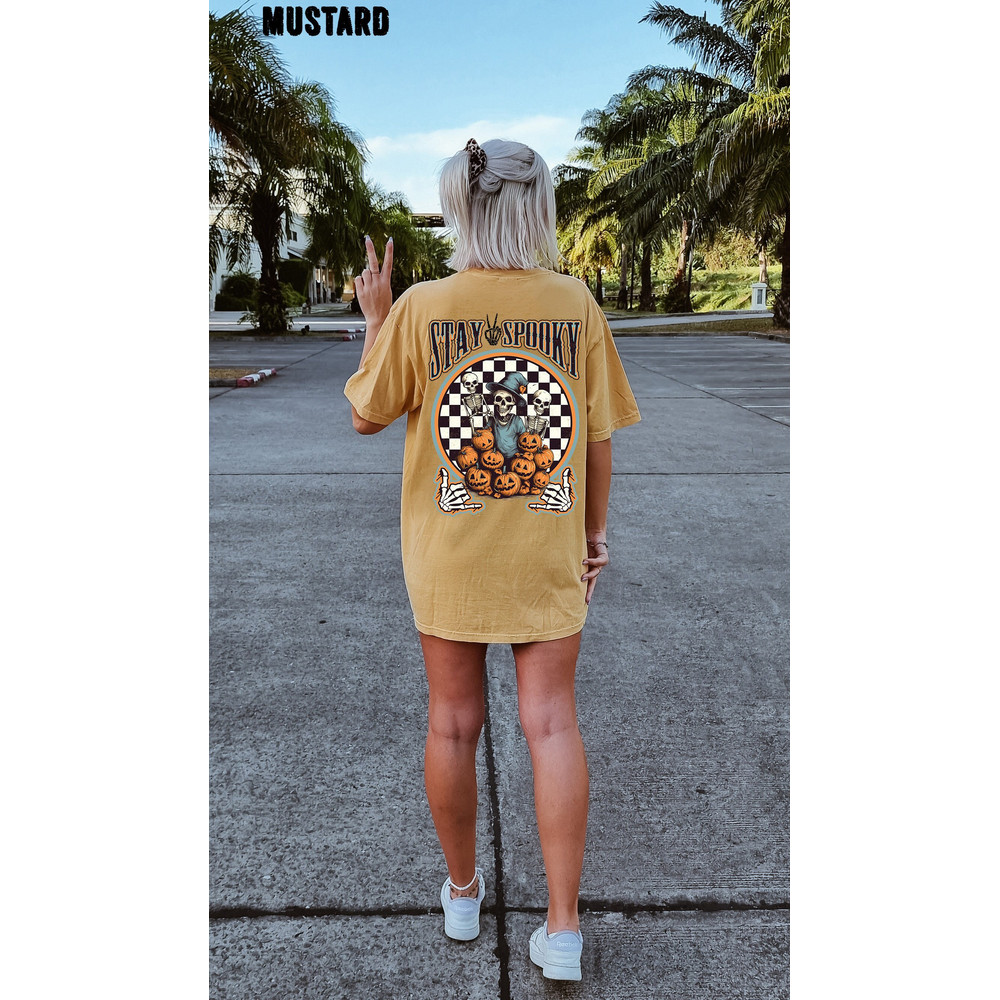 Stay Spooky Skeleton Oversized Vintage T Shirt, Spooky Shirt, Spooky Season Oversized Tee 2.jpg