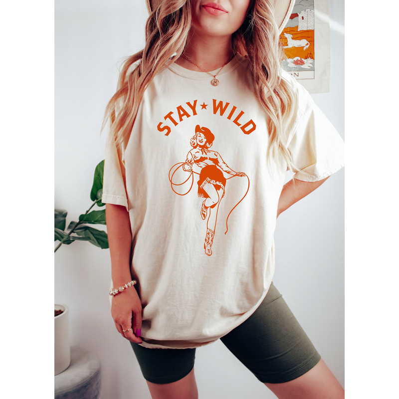 Stay Wild Cowgirl Oversized Vintage Tshirt, Cowgirl Shirt, Country Girl Shirt.jpg