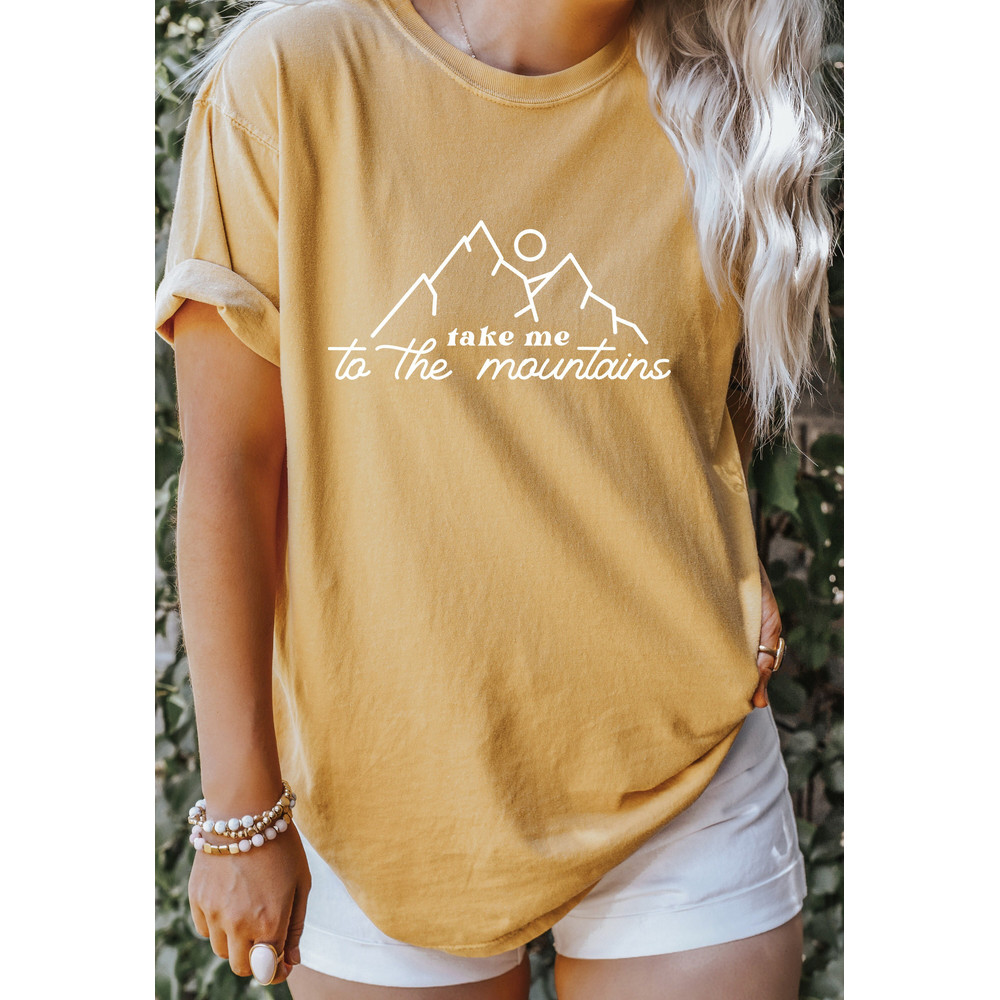 Take Me To The Mountains Oversized T-Shirt, Comfort Colors Shirt, Womens Top Hiking.jpg