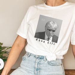 thug life donald trump mugshot shirt, trump mugshot shirt, republican gift conservative sweatshirt