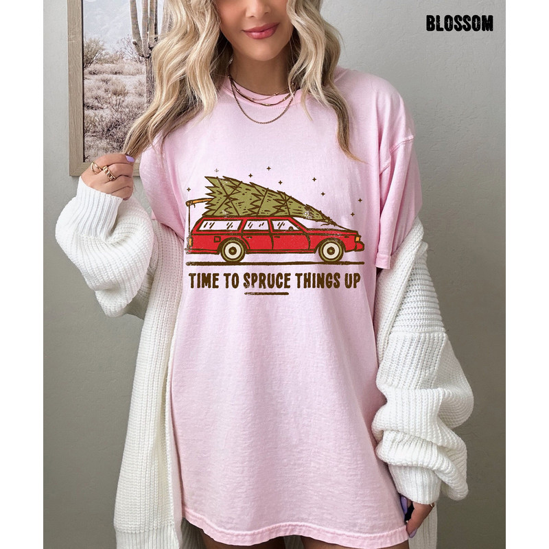 Time to Spruce Things Up Xmas Oversized Vintage Tshirt, Retro Christmas Shirt, Vintage Christmas Tree Shirt 2.jpg