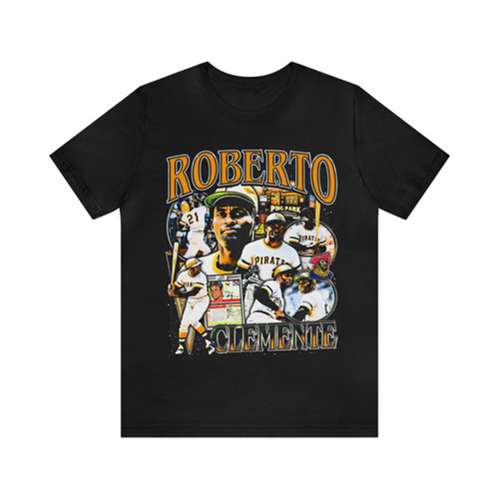 Vintage 90s Baseball Bootleg Style T-Shirt ROBERTO CLEMENTE Unisex Graphic Tee.jpg