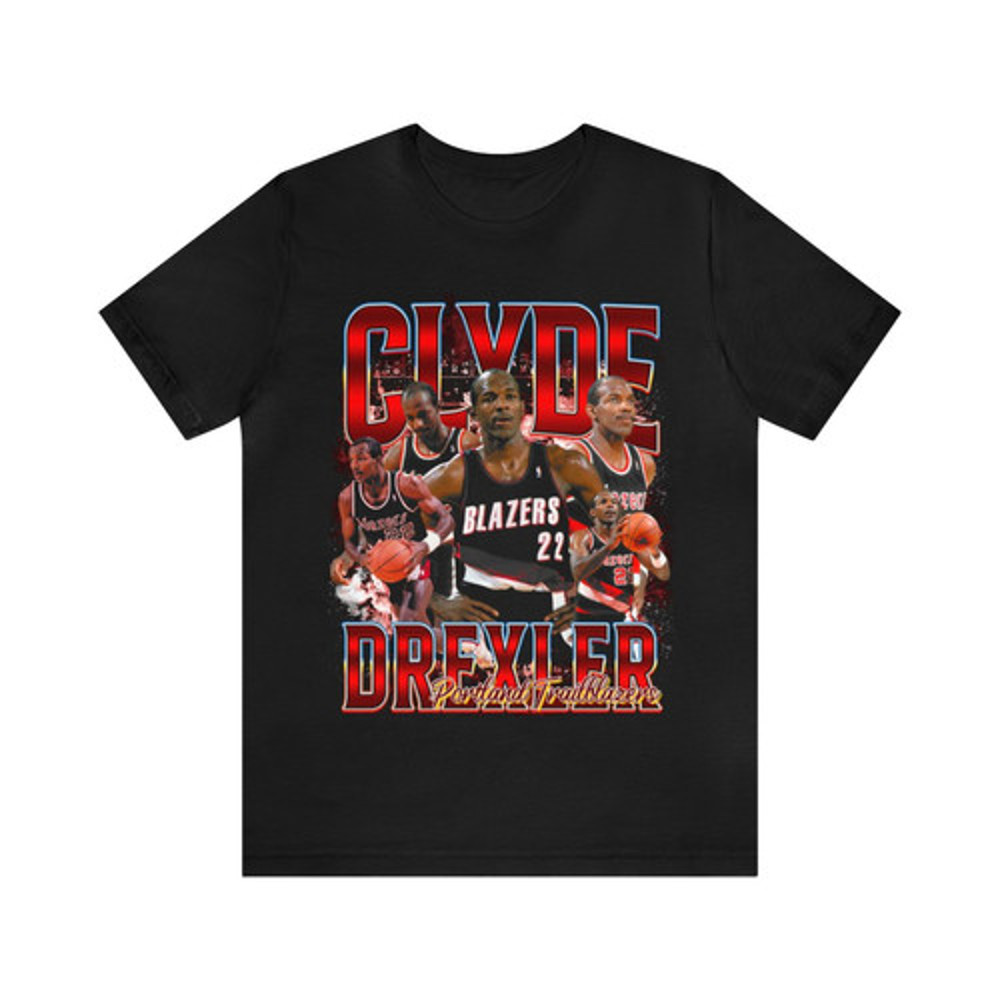 Vintage 90s Basketball Bootleg Style T-Shirt CLYDE DREXLER Unisex Graphic Tee.jpg