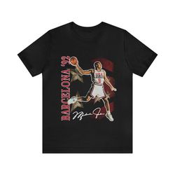 vintage 90s basketball bootleg style t-shirt michael jordan 92 unisex tee