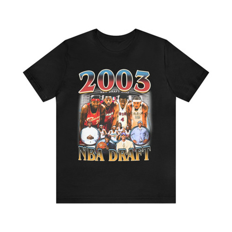 Vintage 90s Basketball Bootleg Style T-Shirt, 2003 DRAFT Unisex Tee Dual Sided.jpg
