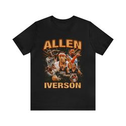 vintage 90s basketball bootleg style t-shirt, allen iverson 76 unisex tee