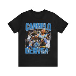 vintage 90s basketball bootleg style t-shirt, carmelo anthony nugget unisex tee