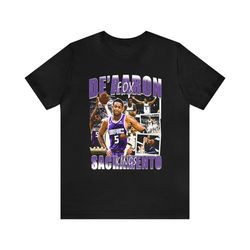 vintage 90s basketball bootleg style t-shirt, de aaron fox unisex tee t-shirt