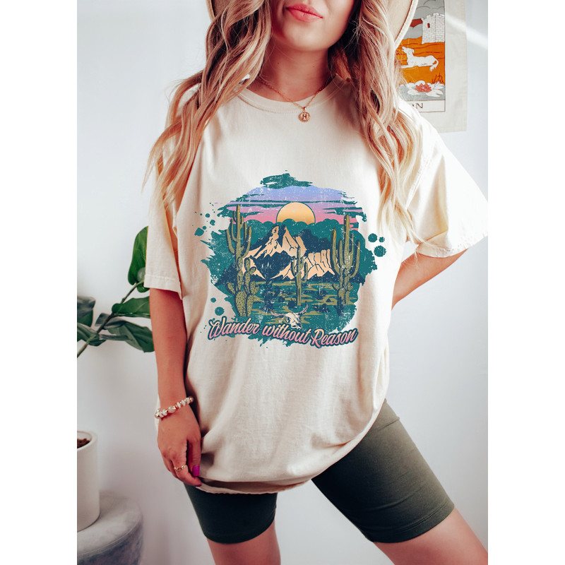 Wander Without Reason Camping Oversized TShirt, Comfort Colors Tshirt, Graphic Tees For Women.jpg