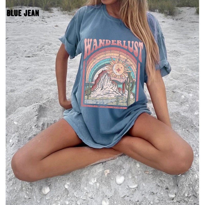 Wanderlust Comfort Colors Oversized Tee, Wanderlust Graphic Tee, Bohemian Style Wanderlust Shirt.jpg