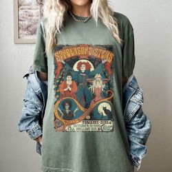 witch sisters oversized vintage tshirt, halloween shirt, comfort colors tshirt 1