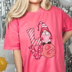 gnomes love valentine shirt, valentine day tee, valentine day shirt - women valentines tee, couple valentine tee, retro