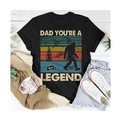 custom bigfoot dad you are a legend tshirt, custom dad sasquatch shirt with kids names, fathers day gifts shirt, father