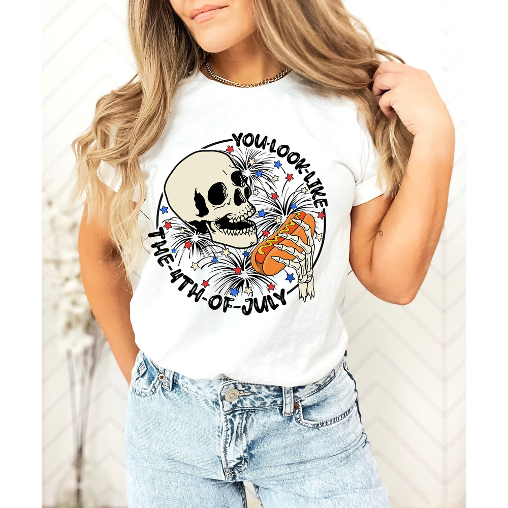 29052024NA1-You Look Like The 4th of July Shirt,Skull 4th of July Shirt, Hotdog and Star Shirt,Skull 4 Shirt, 4th of July Gift, Funny Family 4th of July.jpg