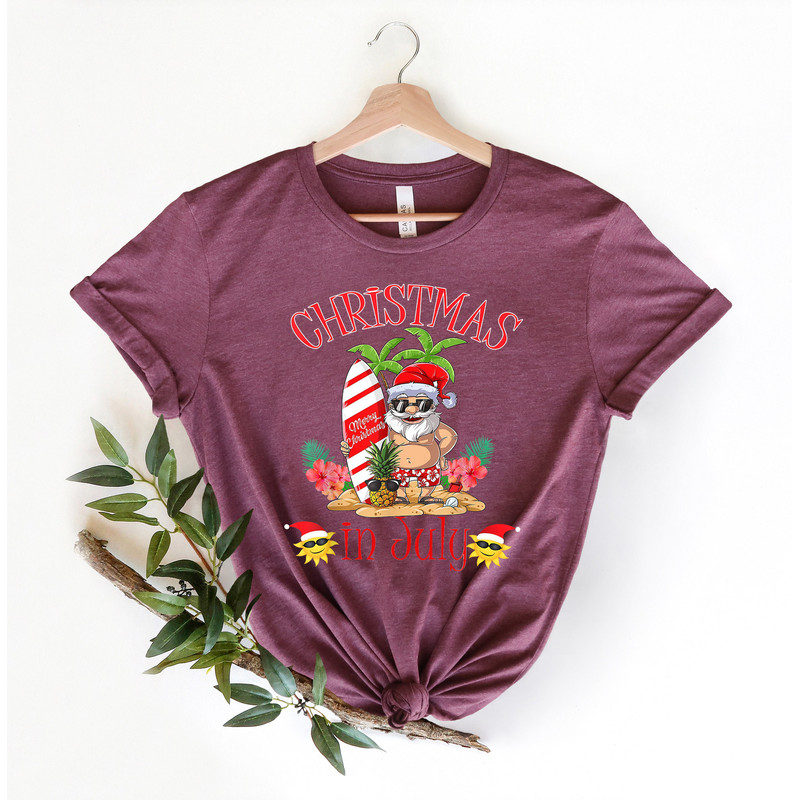 Christmas in July Shirt, Santa Shirt, Vacation Shirt, Mid of Year Shirt, Summer Vacation Shirt, Summer Santa Shirt, Holiday Vacation Shirt 1.jpg