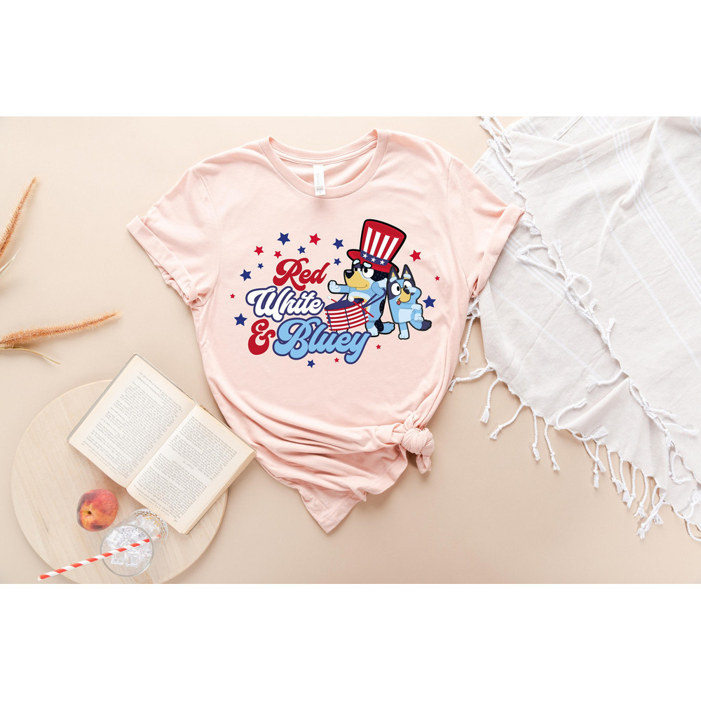 Red White Bluey Family Shirts,4th of July Shirt, Fourth of July Patriotic 4th of July T-shirt for Independence Day, Patriotic  T-Shirt.jpg
