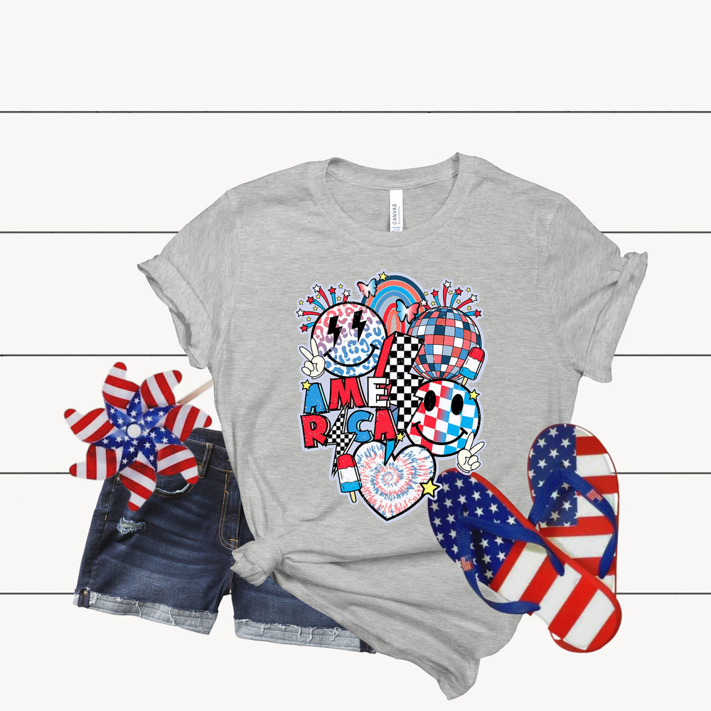 Retro 4th of July Shirt, Stars and Stripes Shirt, Retro American Flag, 4th of July Shirts, American Flag Shirt, 4th of July Iced coffee tee.jpg