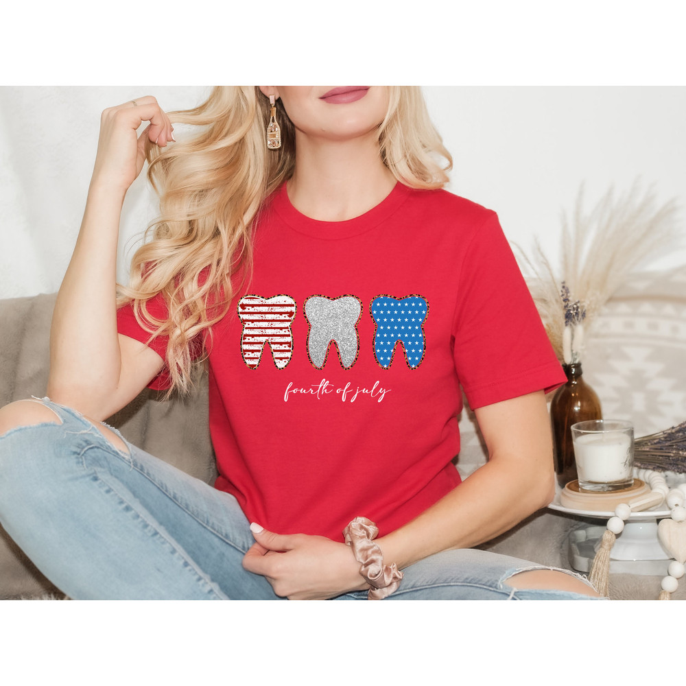 th of July Dental Shirt, American Dentist Tee, Gift For Dentist, Gift For Dentist, Independence Day Celebration Shirt, Dental Squad Tee.jpg