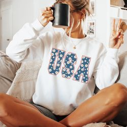 usa sweatshirt, 4th of july shirt, patriotic sweatshirt, american flag sweatshirt, america sweatshirt, retro sweatshirt,