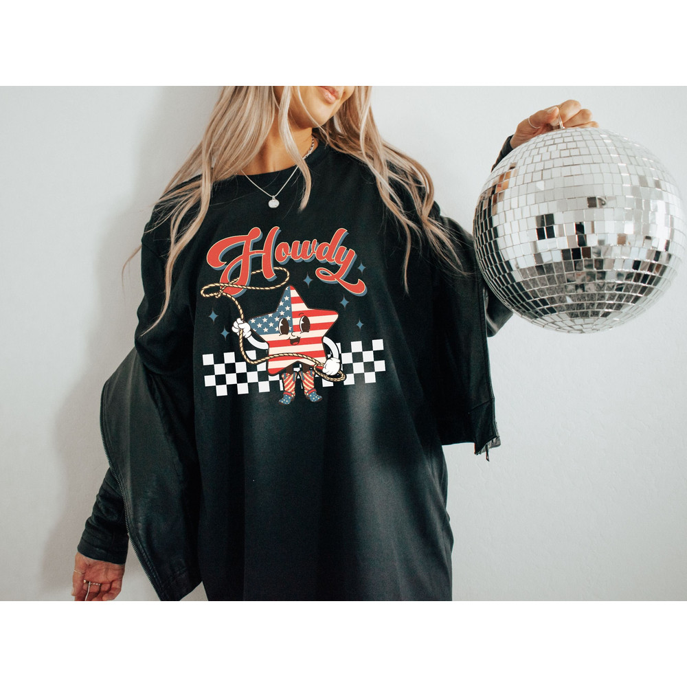 Howdy Shirt, Western Star 4Th Of July Shirty, Country Retro Shirt, 4Th Of July Shirt, Vintage Howdy Shirt.jpg