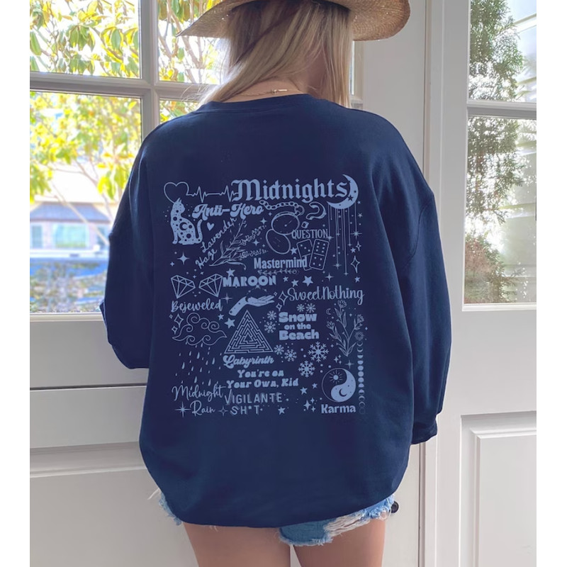 Or The Midnight Sweatshirt, Eras Outfit, Eras Gift, Front And Back Design, Tracklist Hoodie, Disco Ball Shirt.png