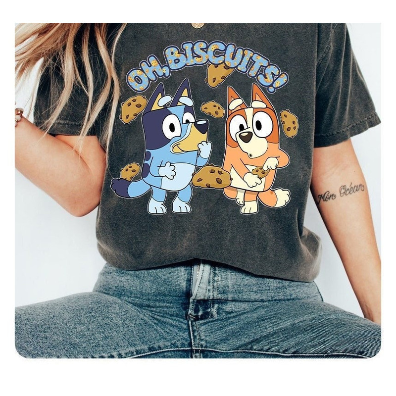 Bluey Oh Biscuits Shirt, Mum Dad Bluey T-Shirt, Bingo shirt, Bluey Bingo Shirt, Blue Dog Shirt, Bluey friends shirts.jpg
