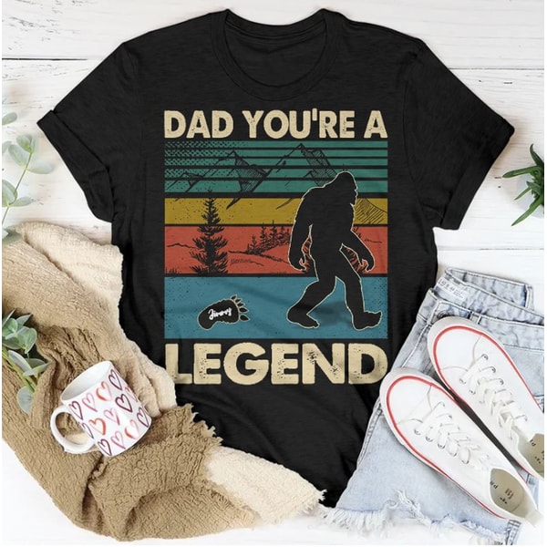 Custom Bigfoot Dad You Are a Legend T-Shirt, Custom Dad Sasquatch Shirt With Kids Names, Fathers Day Gifts Shirt.jpg