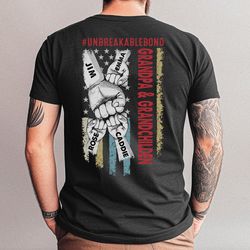 custom grandpa and grandchilden hand with kids name shirt, fathers day gift, gift for grandpa, father and children