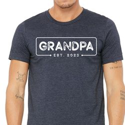 custom grandpa tshirt, grandpa est 2024 shirts grandfather baby announcement shirt
