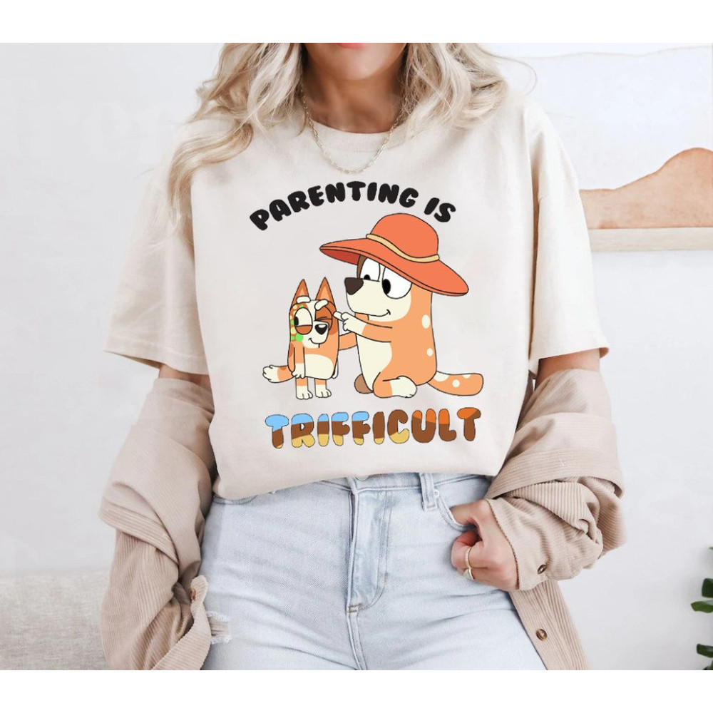 Cute Funny Bluey Mom Trifficult Classic Vintage Shirt, Best Mom Ever Shirt, Bluey Mom Tshirt, Bluey Retro T-Shirt.jpg