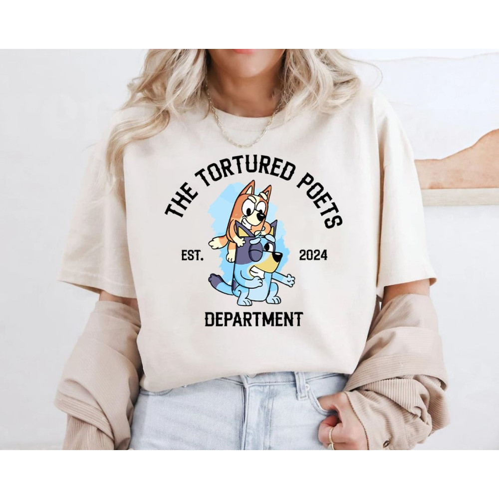 Cute TS Bluey Singer TTPD New Album Shirt, Bluey Tshirt, The Tortured Poets Retro Shirt, Department Concert Shirt.jpg