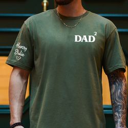 dad 2 fathers day shirt, dad squared shirt, father of 2 kids shirt, twin dad gift from daughter, dad birthday gift