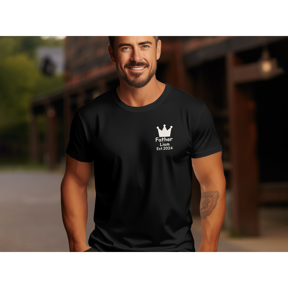 Father T-shirt Personalized With Name And Year, Expectant Fathers Day Gift, Special Gifts For Him, Gift For A Daddy.jpg