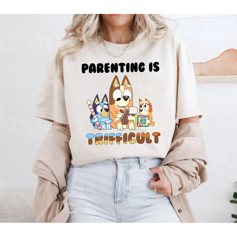 Funny Bluey Mom Trifficult Classic Vintage Shirt, Bluey Mom Tshirt, Bluey Retro Shirt, Bluey Family Tee, Mothers Day.jpg