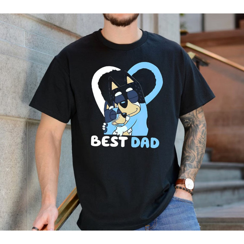 Love Bluey Daddy Heart Vintage Shirt, Bluey Dad Retro 90s Tee, Bluey Family Shirt, Super Hero Dad Tee, Fathers Day.jpg