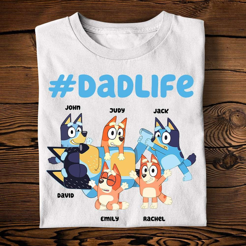 Personalized Bluey family Shirt, Bluey Dad life shirt, Bluey Dad and Kids shirt, Bluey Shirt, Bluey Fathers Day shirt.jpg