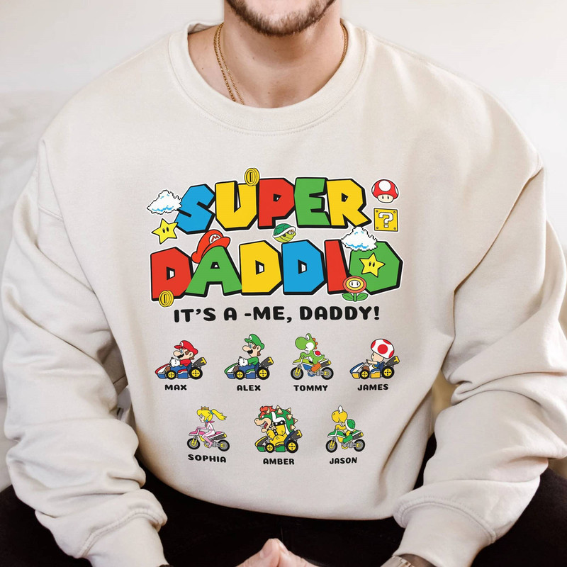 Personalized Super Daddio Shirt, Super Mario Shirt, Daddio Shirt, Super Dad Shirt, Dad Gamer Shirt, Fathers Day Shirt.jpg