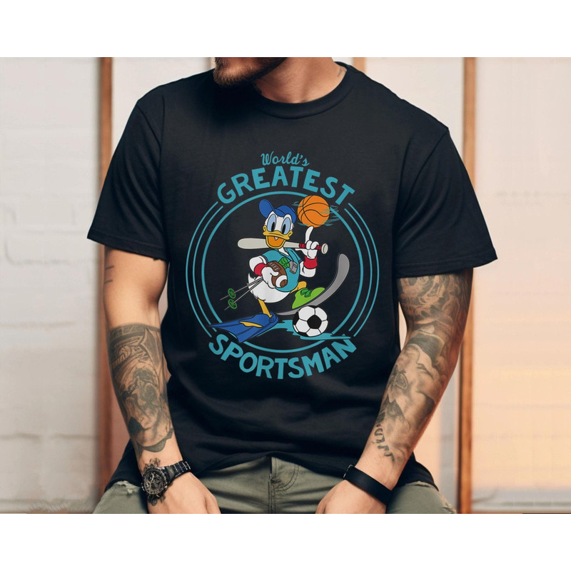 Retro Donald Duck Dad Worlds Greatest Sportsman Comfort Colors Shirt, Dad Sports Lover , Disney Fathers Day T-shirt.jpg
